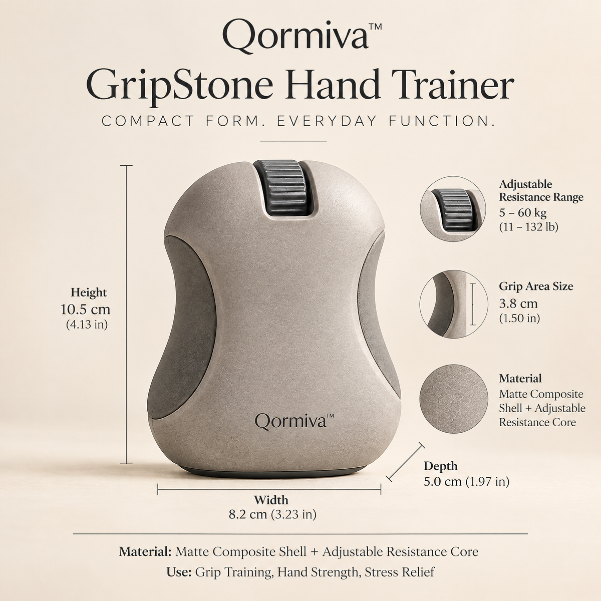 Qormiva™ GripStone Hand Trainer