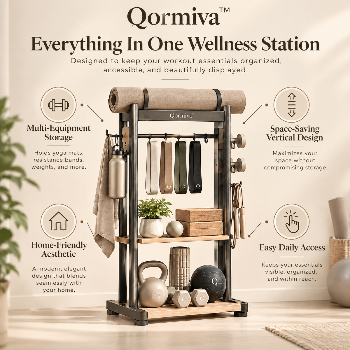 Qormiva™ WellnessDock Fitness Organizer
